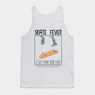Skate fever Stay true Ride Free dinosaur Tank Top